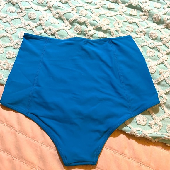 KORTNI JEANE Aqua/Teal High waist swim bottoms sz S - Picture 3 of 6